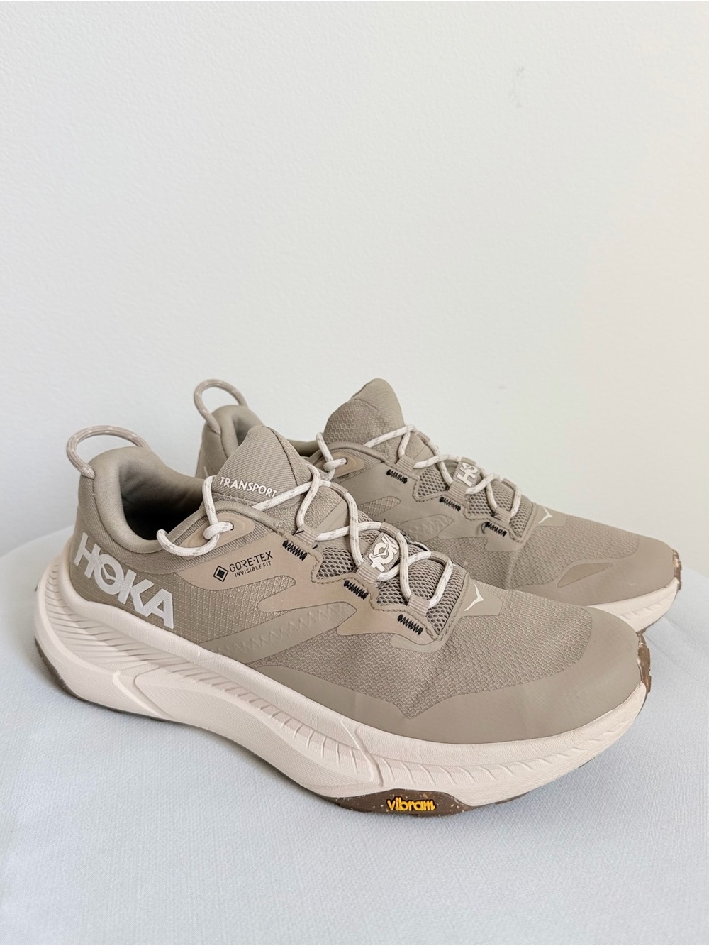 HOKA Transport GTX Gore-Tex Vibram Women’s Sneakers Beige Size 8.5